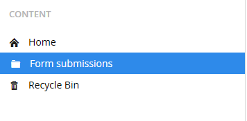 Form submissions in content tree